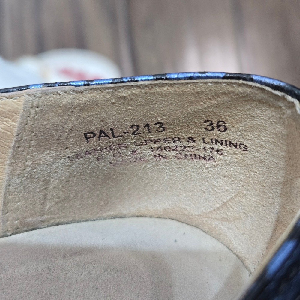 Alegria Size 6 Paloma Mary Jane Metallic Leather Button Embossed Clogs #1306 - Picture 7 of 11
